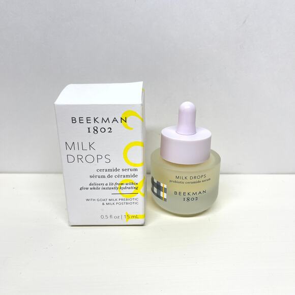 Beekman 1802 Milk Drops Probiotic Ceramide Serum Mini .5 fl oz - Picture 1 of 4